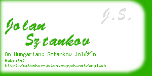 jolan sztankov business card